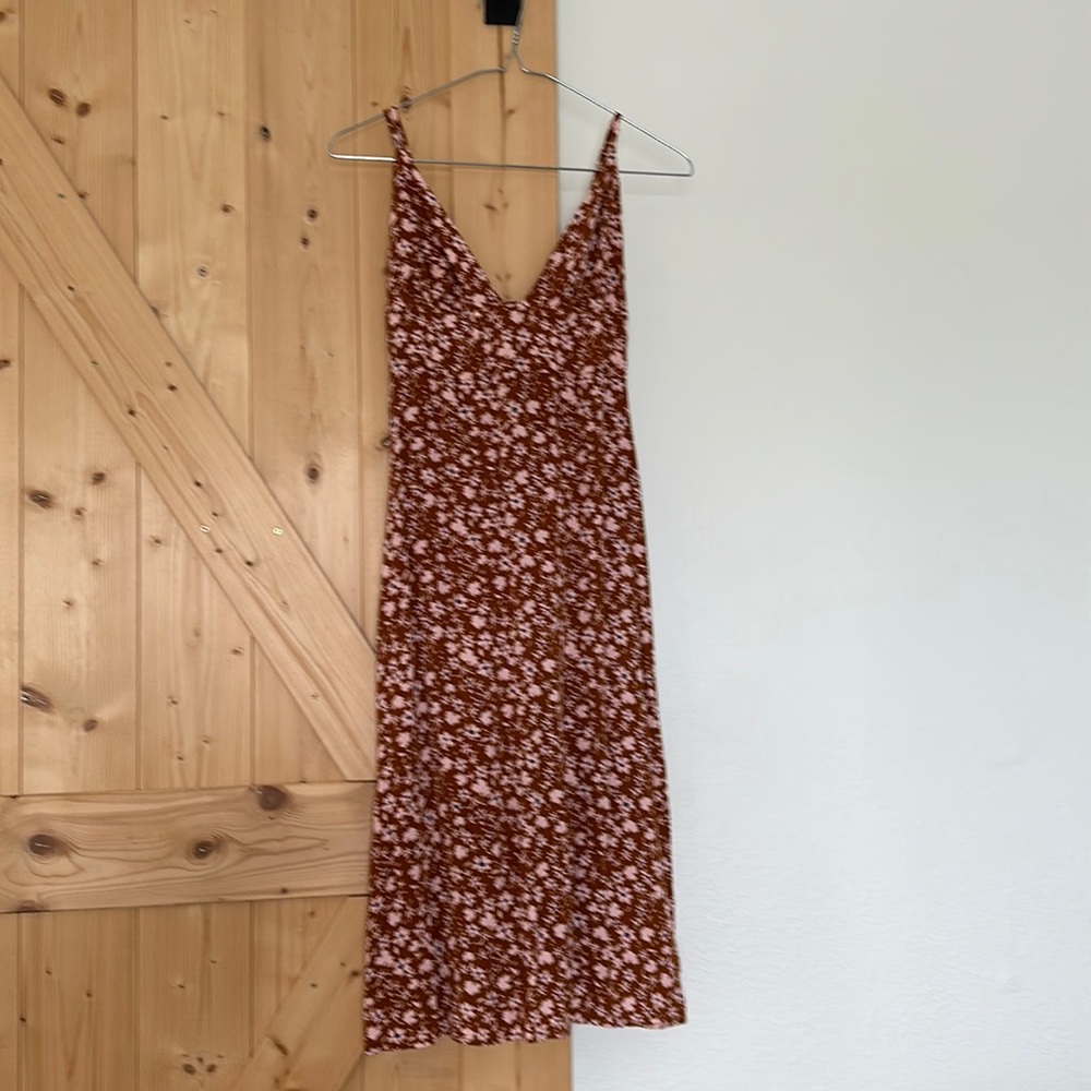 Dress Forum - Midi Dress - Rust Floral - Size Small